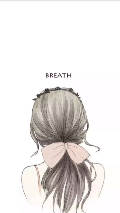 伤感女生背影手绘