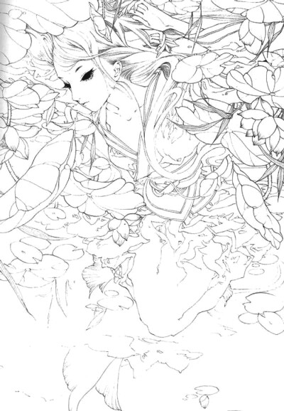 线稿# #古风# 古风美女 线稿大全,漫画上色线稿大全,上色素材,橡皮章