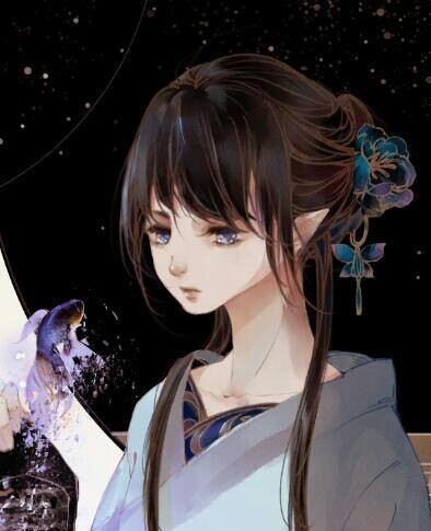 古风美人,古韵,水墨,手绘,青尘