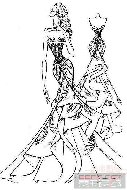 手绘古装婚纱_手绘古装美女(2)