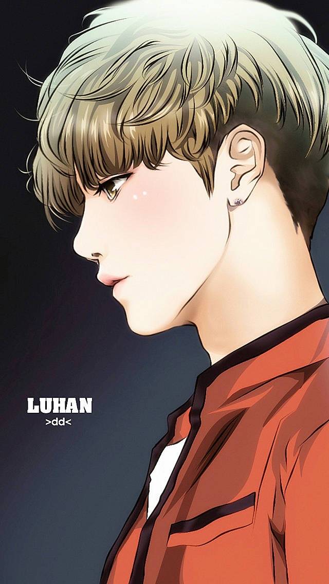鹿晗 动漫版 键盘壁纸 个性iphone锁屏背景 平铺直叙 高清