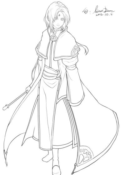 线稿# #古风# 古风男子 线稿大全,漫画上色线稿大全,上色素材,橡皮章