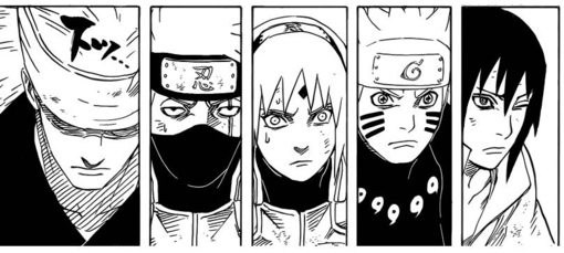 naruto-ナルト《火影忍者 原画#岸本齐史 卡卡西班 斑 黑白