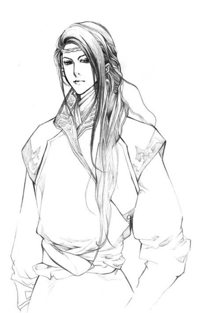 线稿# #古风# 古风男子 线稿大全,漫画上色线稿大全,上色素材,橡皮章