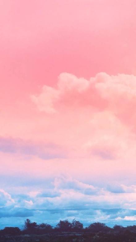 粉色蓝色天空背景图锁屏壁纸
