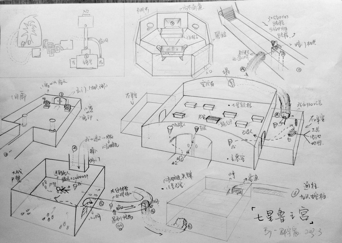手绘盗墓笔记平面图-七星鲁王宫by邵宇晨
