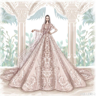 【笔尖时尚】 手绘插画 服装插画 素材 设计稿 服饰风尚 插画 | 仙裙