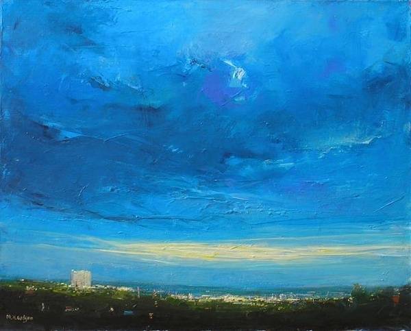 油画# 意境#艺术家mark h wilson的天空之城风光油画作品