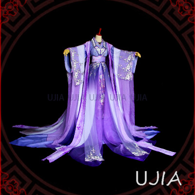 [ujia 月影 妖神/十三月宫装/薛紫夜 紫色cos古装淘宝链接:https