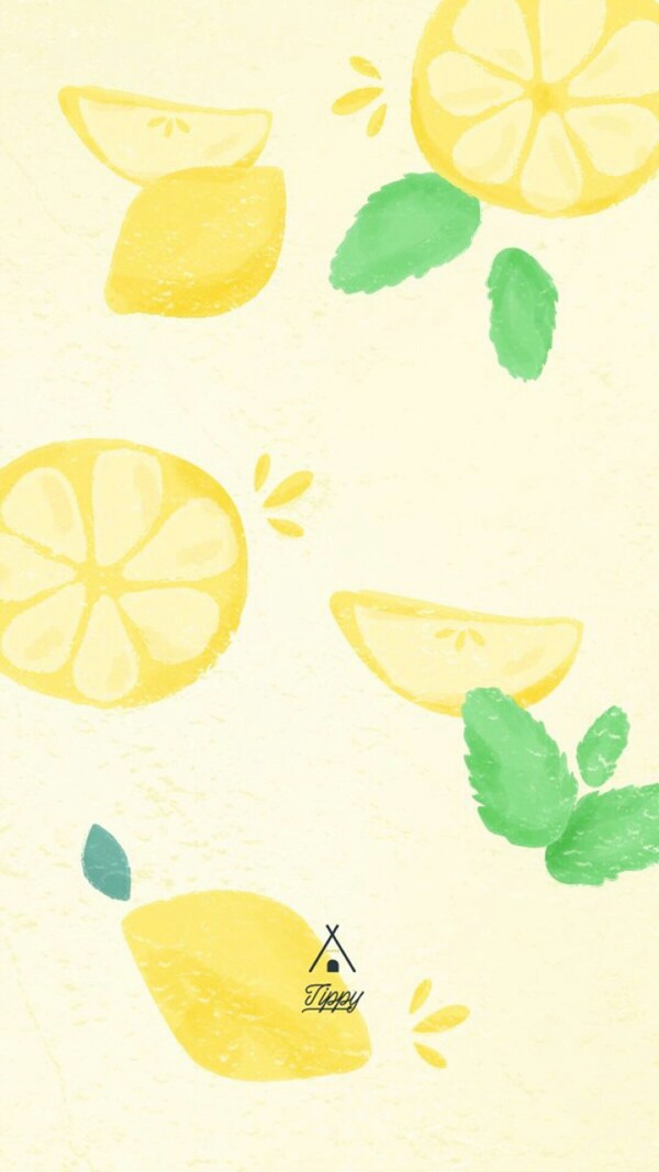 iphone壁纸锁屏 平铺直叙的壁纸 柠檬