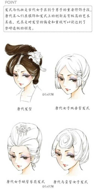 古风真心美,无法抗拒,然而只是美在不同的妆容和发型,当你了解了其中