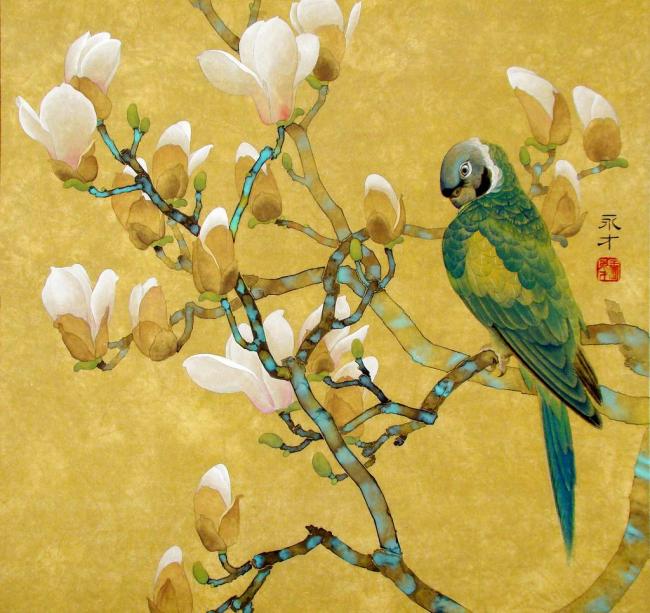 工笔画——玉兰 - 堆糖,美图壁纸兴趣社区