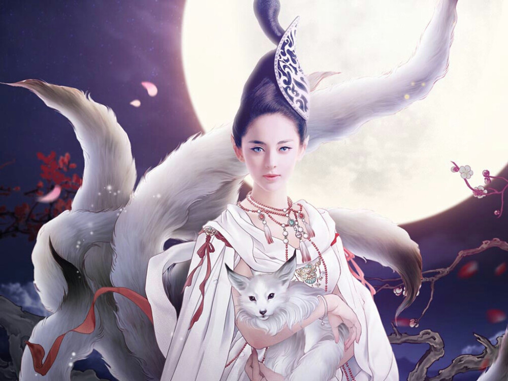 青丘狐传说,古风美女,古力娜扎,手绘,彩绘,铅笔画,板绘