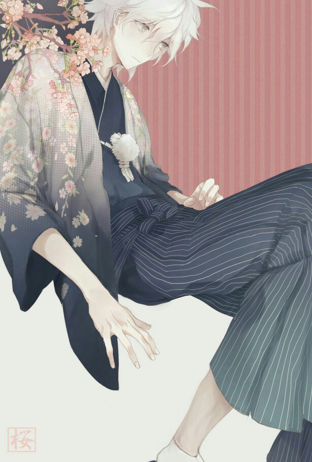 【此间少年】二次元 美少年 弹丸论破 狛枝凪斗 暖色调 和服系列 樱花