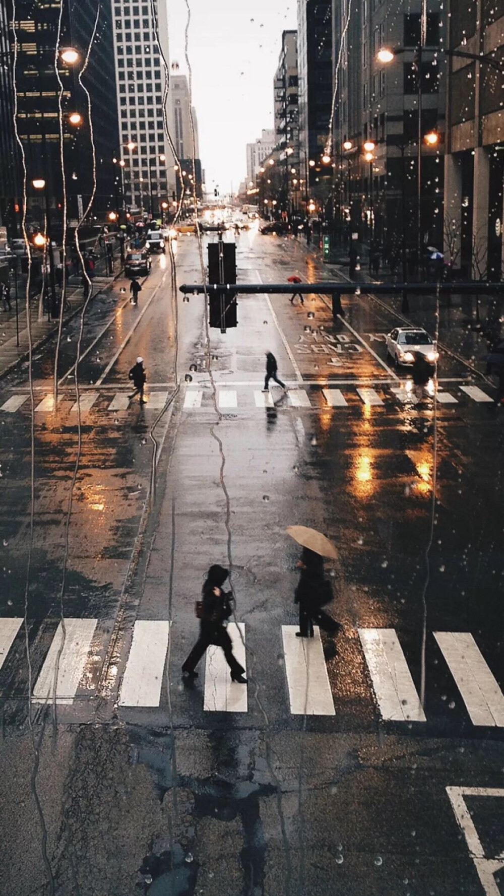 壁纸 路景 下雨 城市 马路