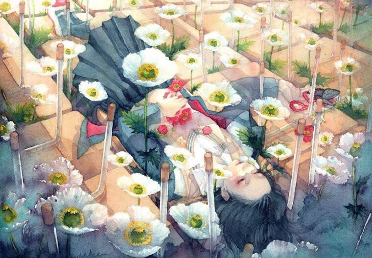 日本女插画师 taupe syuka 日式水彩插画 爱丽丝梦游仙境>