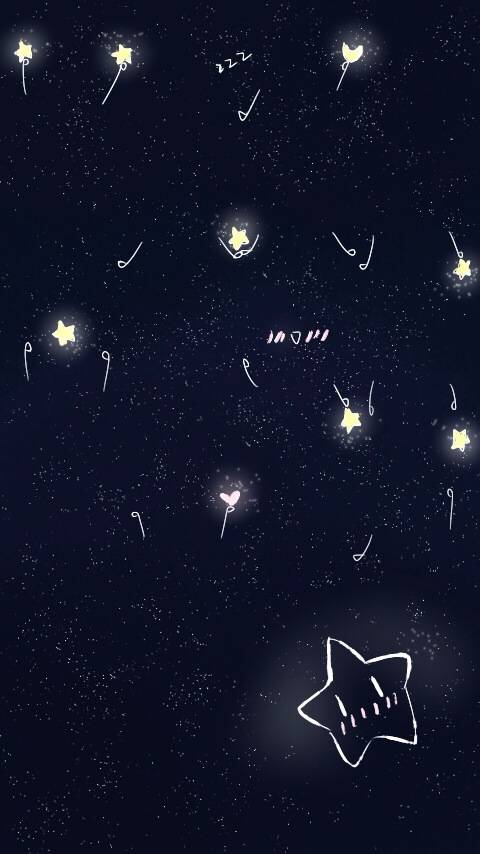 壁纸,夜晚,星星,宁静,少女心,简约,深色