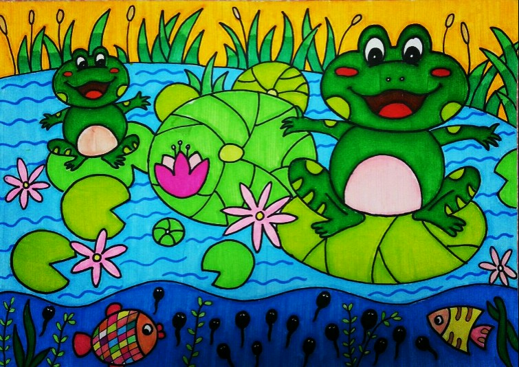 青蛙夏天池塘