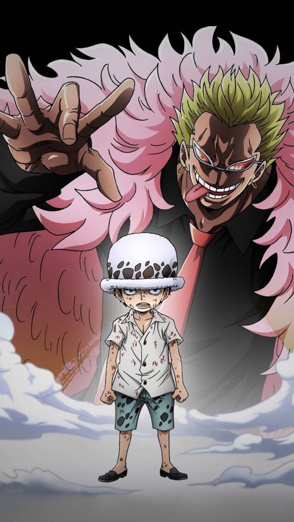 动漫 海贼王 onepiece 壁纸 锁屏 小时候罗殿 多弗兰明哥
