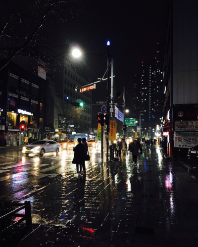 首尔seoul 雨夜