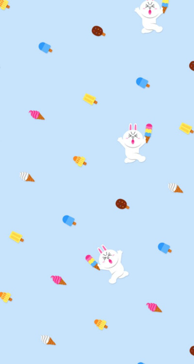 line friends 手机壁纸 锁屏壁纸 聊天背景 可妮兔 布朗熊 高清 清新
