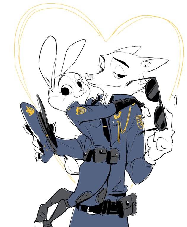 zootopia 疯狂动物城～狐兔cp 狐尼克&兔朱迪兔子 狐狸