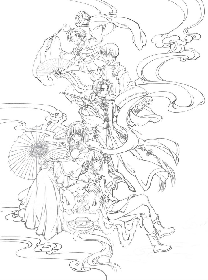 古风 中国风 人物 线稿