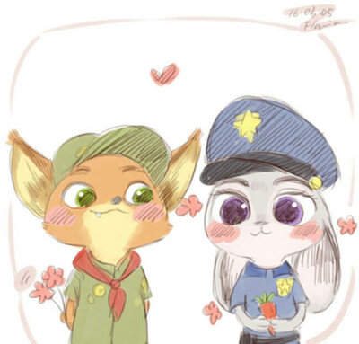 zootopia 疯狂动物城～狐兔cp 狐尼克&兔朱迪兔子 狐狸