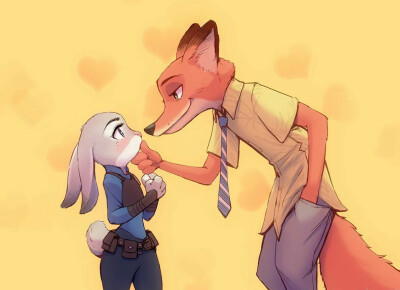 zootopia 疯狂动物城～狐兔cp 狐尼克&兔朱迪兔子 狐狸