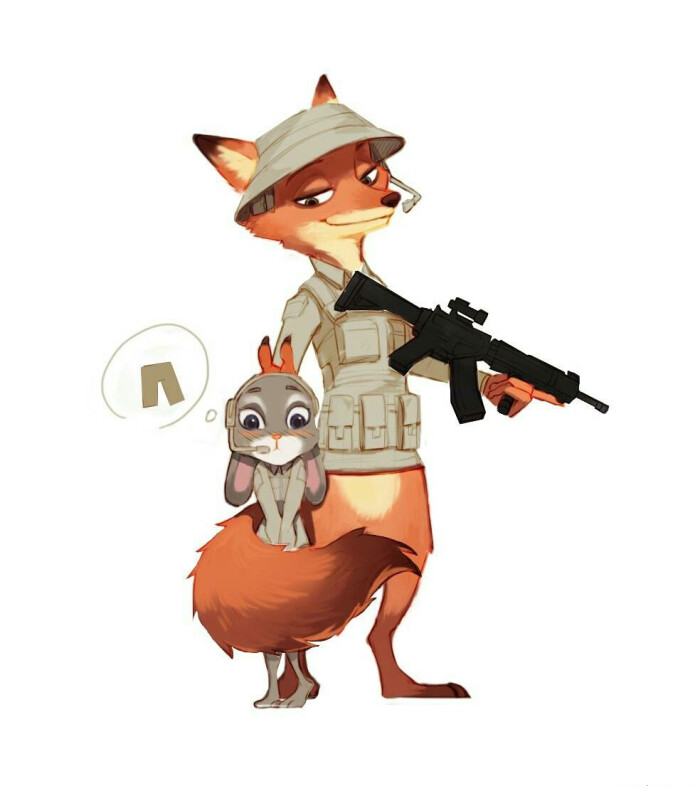 zootopia 疯狂动物城～狐兔cp 狐尼克&兔朱迪兔子 狐狸