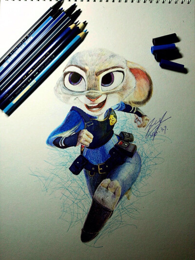 疯狂动物城# #zootopia# #judy# 可爱彩铅饭绘 cr:见logo