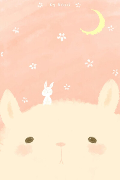 兔子·卡哇伊·粉色·可爱·萌系·动物·空间·锁屏·卡通壁纸·聊天