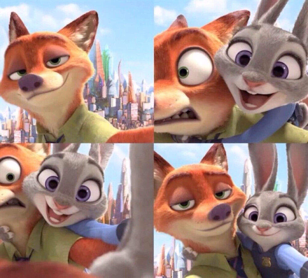 疯狂动物城# #zootopia# #狐兔cp# 官方宣传海报