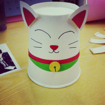 纸杯创意 小猫 幼儿
