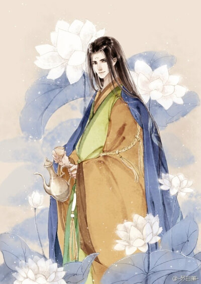 有匪君子 妖孽 美男 汉服 手绘 中国风 翩翩君子 水粉 古风 复古