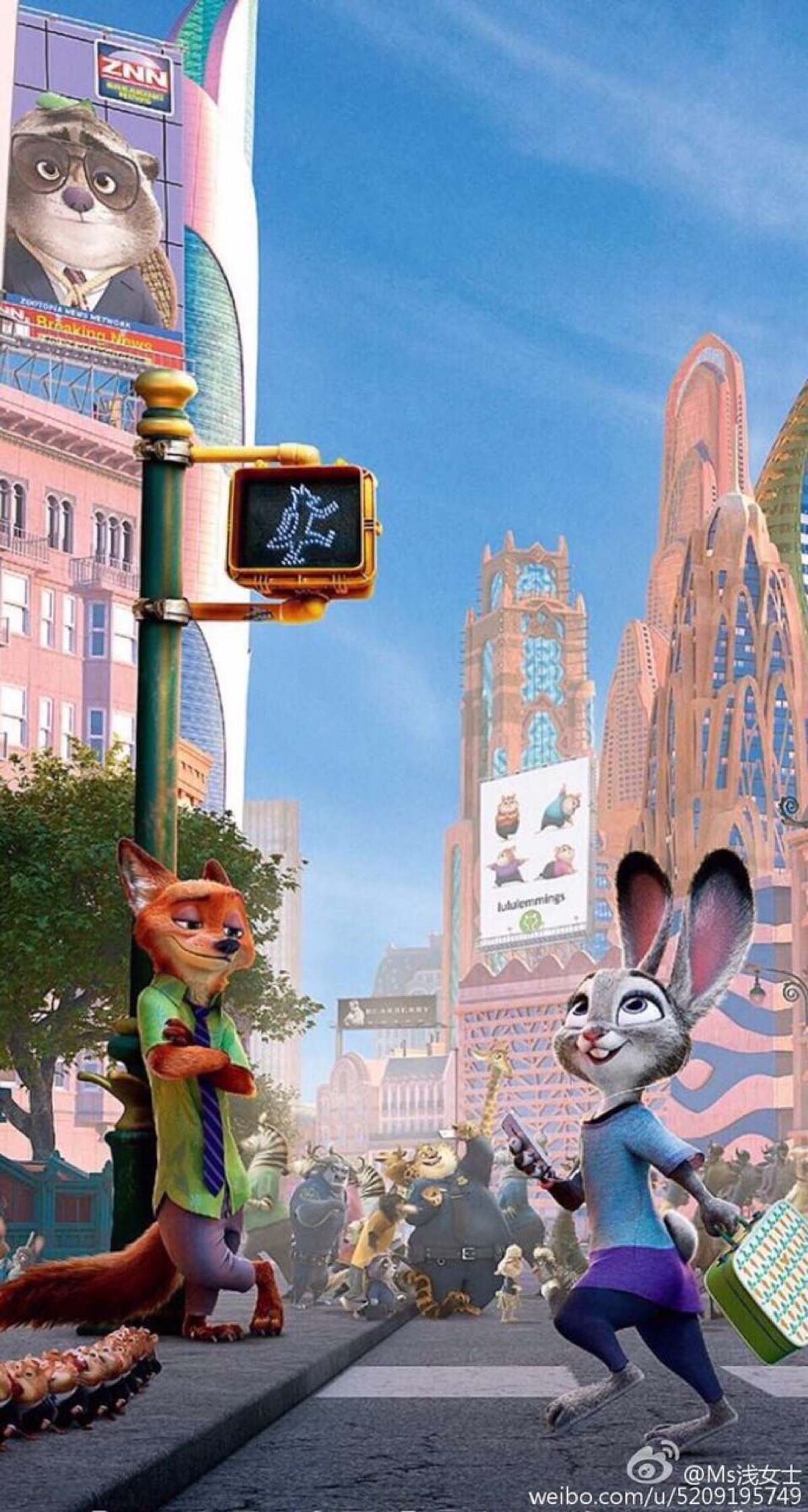 迪士尼壁纸-疯狂动物城-狐尼克&兔子朱迪-壁… - 堆糖，美图壁纸兴趣社区
