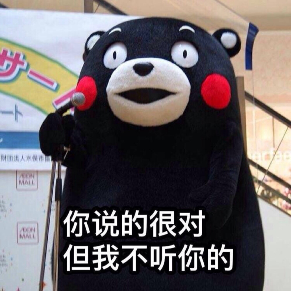 kumamon 部长 熊本熊表情包 你说的很对但我不听你的哈哈哈哈哈哈好贱