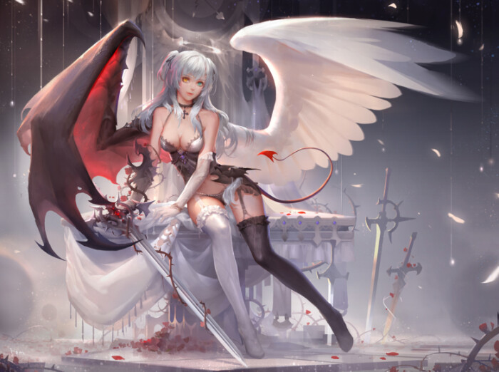 【bulingbuling收图】画师b站@fom酚酞 动漫美图 少女 御姐 恶魔 天使