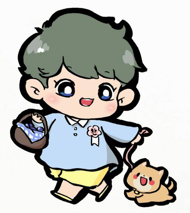 exo朴灿烈chanyeol头像q版fanart柯基手绘插画萌by.栗子灿烈