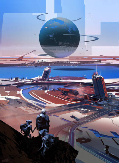 美国画师 sparth 科幻场景画作