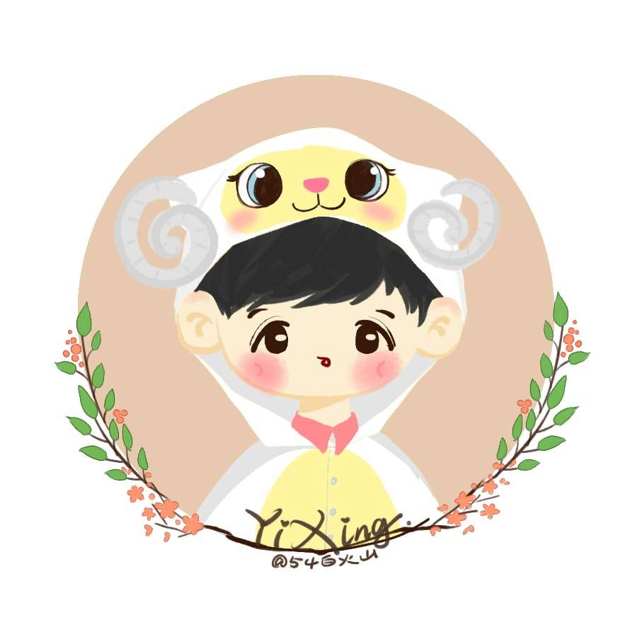 q版exo0408四周年贺图fanart萌lay张艺兴exo动物城手绘插画头像by.