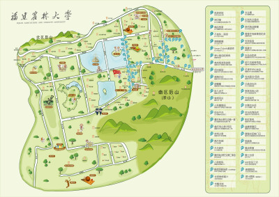 福建农林大学手绘地图