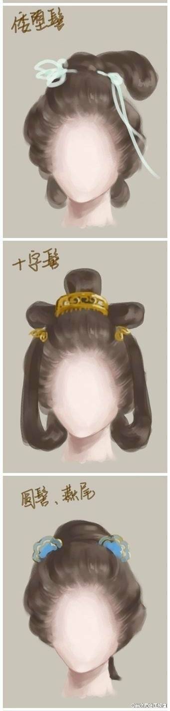 嗷ヽ(*`)古代女子发型50例,宫廷牡丹头,民间双平髻…等发型,顺带涨