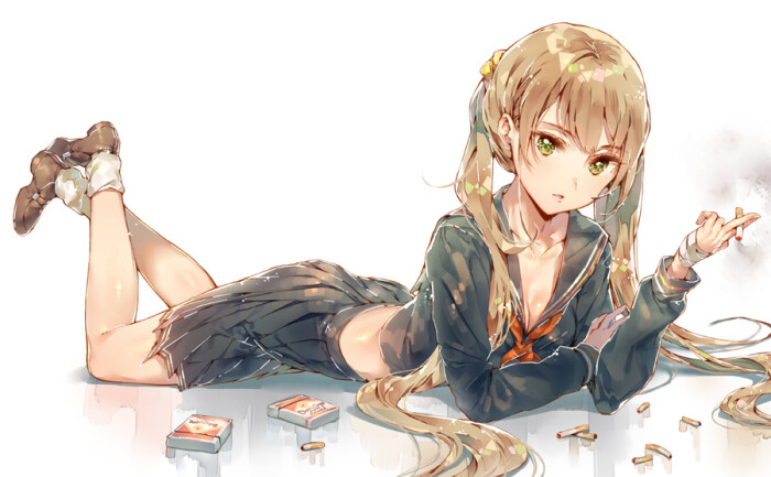 【无题】by:dsマイル id=1633819912 pixiv,插画,双马尾,水手服