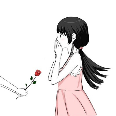 情侣头像真人拿花