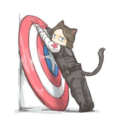 盾冬 冬兵猫 winter soldier bucky扒大盾 作者不明 侵歉删