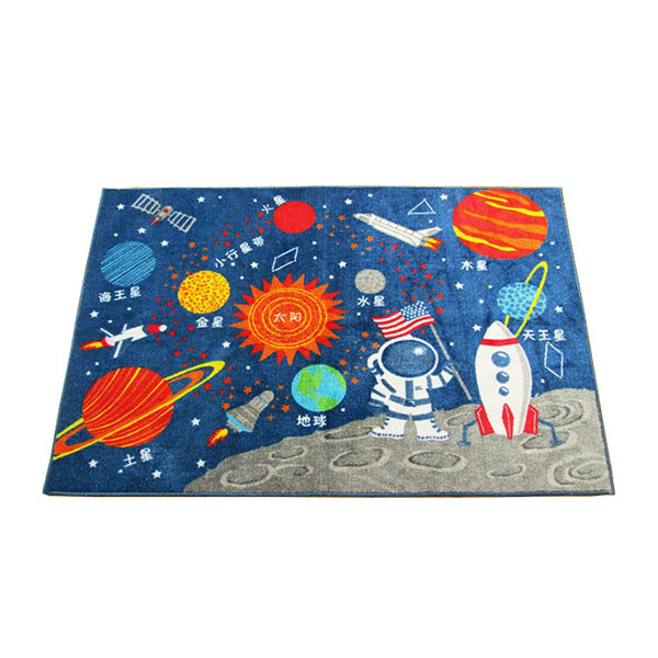 【宇宙星球地垫】可爱的画面描绘出一幅趣味的太空场景,星球,卫星