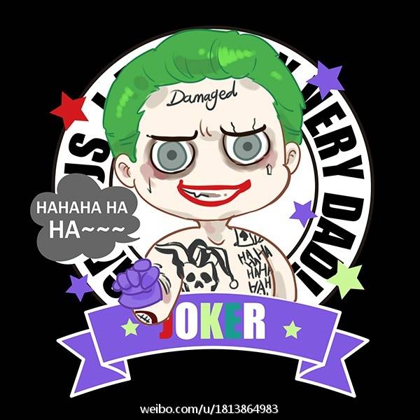 自杀小队 x特遣队 小丑 q版丑爷 joker jared leto 莱托少爷 手绘插画