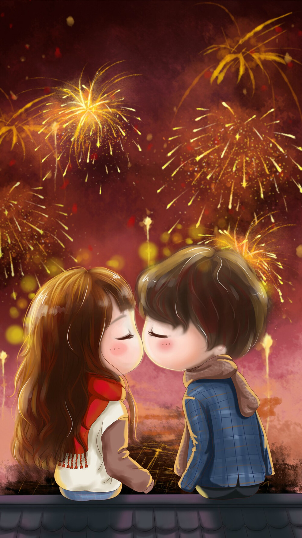 小薇的世界光 插画 壁纸 情侣