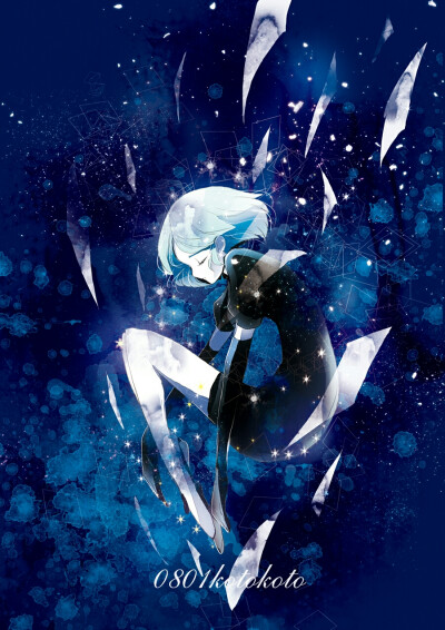 星空 女孩 唯美 蓝色 动漫 华丽 优雅 悲伤